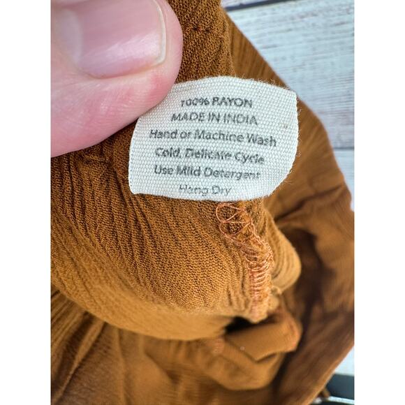 Everyday Collection Crepe Wide Leg Pants Womens 2 Brown Tie Waist Pockets - Picture 7 of 10